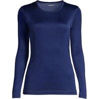 Lands' End Women's Plus Lightweight Silk Interlock Crew Neck Top in Navy | Size: 24-26