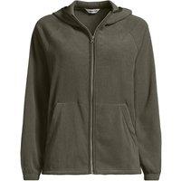 Lands' End Women's Anyweather Water Repellent Hooded Fleece Jacket in Dark Green | Size: 14-16
