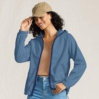 Lands' End Women's Anyweather Water Repellent Hooded Fleece Jacket in Blue | Size: 10-12