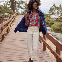 Lands' End Women's Petite Straight Leg Jeans, High Waisted in Natural | Size: 14-16S