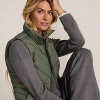 Lands' End Women's FeatherFree Gilet in Green | Size: 14-16