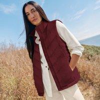 Lands' End Women's FeatherFree Gilet in Burgundy | Size: 14-16