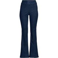 Lands' End Women's Flared Pull-on Jeans, High Waisted in Dark Indigo | Size: 10