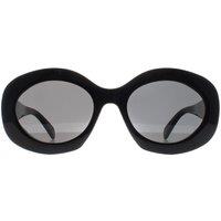 Celine Women's Oval Shiny Black Smoke Grey Triomphe CL40292U