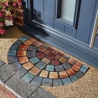 Nicoman Eco-Friendly Elegant Tile Mat Barrier Halfmoon Doormat in Blue | Size: 44 cm x 75 cm