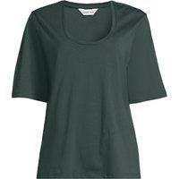 Lands' End Women's Petite Supima Scoop Neck Tee in Bottle Green | Size: 10-12