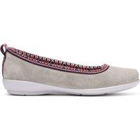 Hotter Women's 'Honey' Ballerina Slippers in Mid Grey | Size: 9