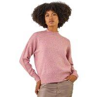 Roman Women's Sequin Crew Neck Knit Jumper in Pink | Size: 14