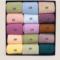 Oswin Hyde Men's Pastel Staples 15-Pack Cotton Socks