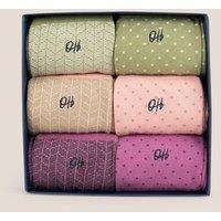 Oswin Hyde Men's Pastel Heaven 6-Pack Cotton Socks