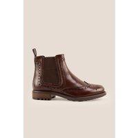 Oswin Hyde Men's Gavin Chelsea Brogue Boots in Brown | Size: 12