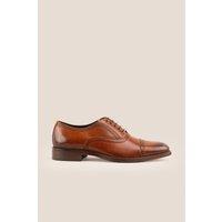Oswin Hyde Men's Creed Leather Lace Up Brogues in Tan | Size: 8
