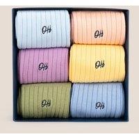 Oswin Hyde Men's Pastel Classics 6-Pack Cotton Socks