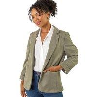 Roman Women's Petite Suedette Blazer in Khaki | Size: 12