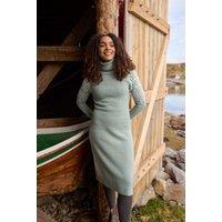 Weird Fish Women's Ezzie Fair Isle Roll Neck Knitted Dress in Bright Green | Size: 22