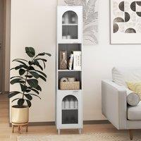Costway Tall Bathroom Storage Cabinet Narrow Home Organizer in White