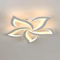 Pheashine Modern White 5-Petal LED Ceiling Light 60W 3000K 58x58cm Warm White | Size: 58x58 cm