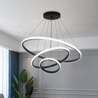 Pheashine Modern Pendant Light, 36W, Black, Switch Color Change 6500K-4000K-3000K in Black