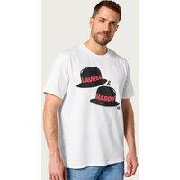 Laurel And Hardy Men's Comedy Duo Hats T-Shirt in White | Size: Large