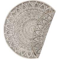THE RUGS Lilja Vintage Round Rug Indoor Outdoor Reversible Durable Easy Care in Grey | Size: 200 cm diameter