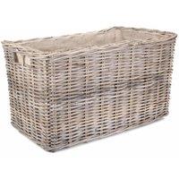 Red Hamper Rattan Under Bench Rattan Basket in Grey | Size: Large