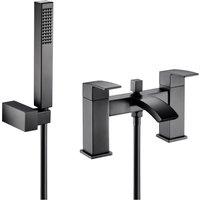 Balterley Contemporary Dual Lever Deck Mounted Bath Shower Mixer Tap with Ceramic Disc Technology, 229 x 127 x 138mm, Matt Black