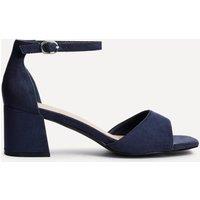 Linzi Women's Maddie Navy Faux Suede Block Heels | Size: 4-Standard Fit