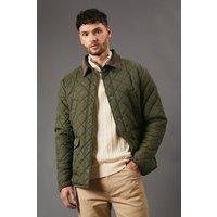 Maine Men's Khaki Cord Collar Diamond Quilted Jacket | Size: 2XL