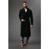 Maine Men's Black Shawl Collar Dressing Gown | Size: Medium