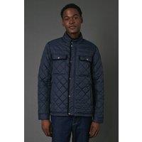 Maine Men's Navy Funnel Neck Four Pocket Quilted Jacket | Size: 2XL