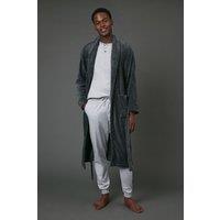Maine Men's Grey Shawl Collar Dressing Gown | Size: Medium