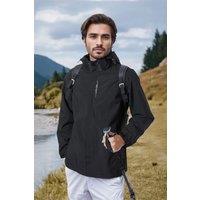 Men's Waterproof Hooded Softshell Jacket in Black | Size: XL