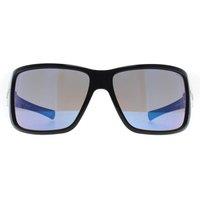 Police Men's Square Shiny Black Smoke Mirror Blue SPLN37M Tailwind 5