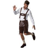 tectake Men's Vogelsang Lederhosen in Brown | Size: Small