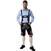 tectake Men's Frankenwald Lederhosen in Black | Size: Large