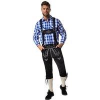 tectake Men's Fichtelgebirge Lederhosen in Black | Size: 2XL