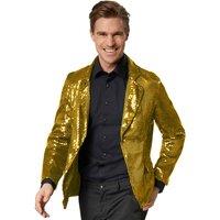 tectake Men's Sequin Jacket in Gold | Size: Small