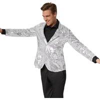 tectake Men's Sequin Jacket in Silver | Size: Medium
