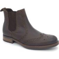 HX London Men's Albert Brogue Leather Chelsea Boots in Brown | Size: 8