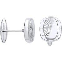 Jewelco London Men's Silver Polished Sunburst Swivel Cufflinks