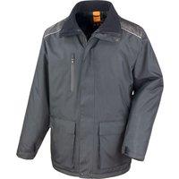Result Men's Work-Guard Vostex Long Coat Workwear (Waterproof & Windproof) in Black | Size: Medium