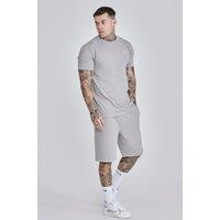 SikSilk Men's Grey Marl T-Shirt & Shorts Set in Brown | Size: XL
