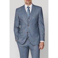 Scott Men's Sharkskin with Overcheck Jacket in Blue | Size: 52R
