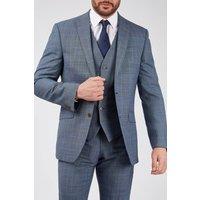 Scott Men's Sharkskin with Overcheck Jacket in Blue | Size: 42R