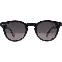 montana Men's Round Shiny Black Smoke Grey Polarized MP191