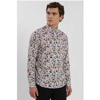 Steel & Jelly Men's Limited Edition Floral Slim Fit Shirt in White | Size: Medium