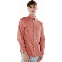 TopLook London Men's Mens Business Casual Shirt - Cotton Long Sleeve Shirt in Coral | Size: XL