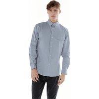 TopLook London Men's Mens Business Casual Shirt - Cotton Long Sleeve Shirt in Light Blue | Size: Small