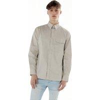 TopLook London Men's Mens Business Casual Shirt - Cotton Long Sleeve Shirt in Beige | Size: XS