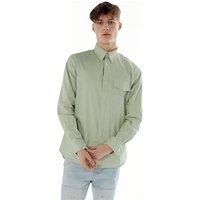 TopLook London Men's Mens Business Casual Shirt - Cotton Long Sleeve Shirt in Pale Green | Size: XS